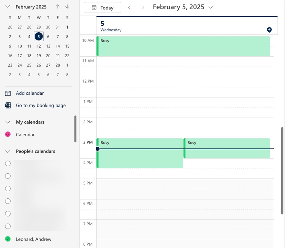 Calendar View Web Client