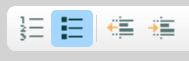Drupal toolbar section for ordered and unordered lists and indentations
